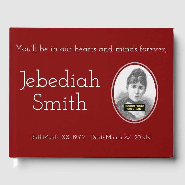 Minimal & Personalised Memorial Guestbook (Front)