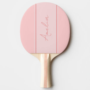 Minimal Personalised Name Blush Pink Ping Pong Paddle