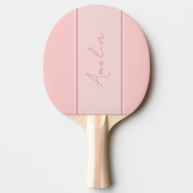 Minimal Personalised Name Blush Pink Ping Pong Paddle (Front)
