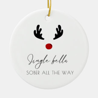 Minimal Personalizable Name Sobriety Christmas Ceramic Tree Decoration