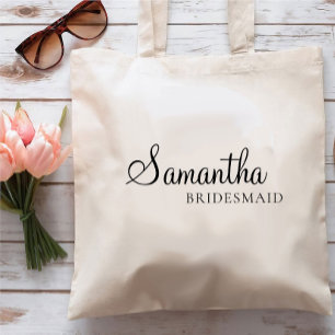 Minimal Personalized Bridesmaid, Customized Bride Tote Bag