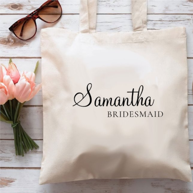 Minimal Personalized Bridesmaid, Customized Bride  Tote Bag (Creator Uploaded)
