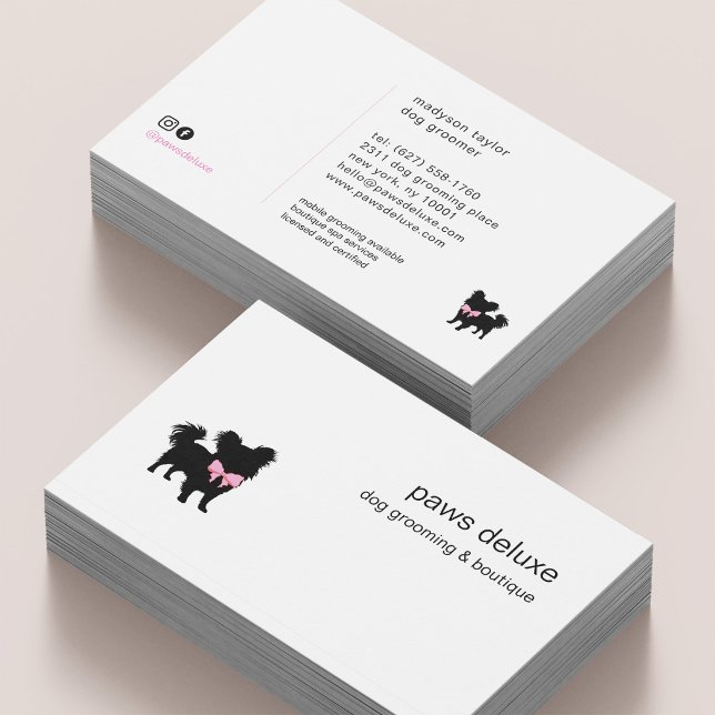 Minimal Pet Silhouette Dog Grooming Business Card (Creator Uploaded)
