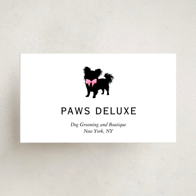 Minimal Pet Silhouette Dog Grooming Business Card (Creator Uploaded)