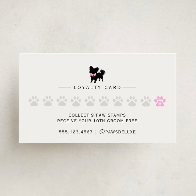 Minimal Pet Silhouette Groomer Pet Salon Reward Loyalty Card (Creator Uploaded)