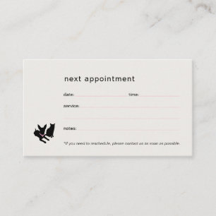 Minimal Pet Silhouette Pet Sitting Dog Cat Logo Appointment Card