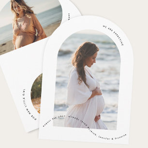 minimal photo arch baby pregnancy announcement