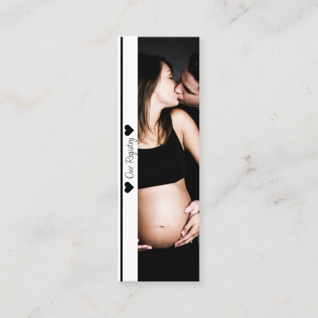 Minimal Photo Baby Shower Registry Insert (Front)