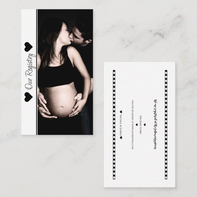 Minimal Photo Baby Shower Registry Insert (Front/Back)