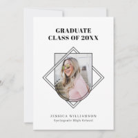 Minimal Photo Badge Class of Graduate Party