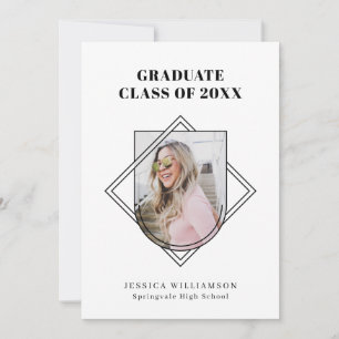 Minimal Photo Badge Class of Graduate Party Invitation