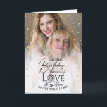 Minimal Photo Belated Birthday Daughter-in-law  Card<br><div class="desc">This fully customizable belated birthday greeting card lets you change and edit every element, including the background, photos, text, typography layout, and decorative details, offering complete creative freedom. Designed in a modern minimalist style, the front highlights a refined text-based composition that blends graceful calligraphy with clean serif fonts. The typography...</div>