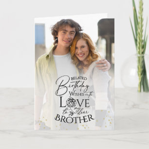 Minimal Photo Birthday Keepsake Brother Card