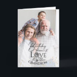 Minimal Photo Birthday Keepsake Grandson Card<br><div class="desc">This fully customizable birthday greeting card allows you to change and edit every element, including the background, photos, text, typography styling, and decorative accents, giving complete creative freedom. Designed with a modern minimalist approach, the front features a carefully styled text layout that blends expressive calligraphy with clean serif fonts, creating...</div>