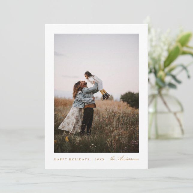 Minimal Photo Christmas Holiday Card (Standing Front)