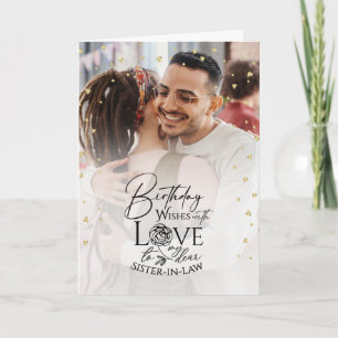 Minimal Photo Elegant Birthday Sister-in-law Card
