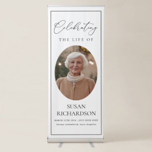 Minimal Photo Funeral Memorial Retractable Banner