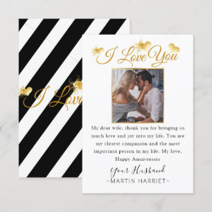 Minimal Photo I Love You Anniversary Card For Wife