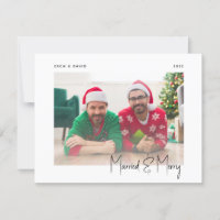 Minimal Photo Married and Merry LGBTQ Black Script