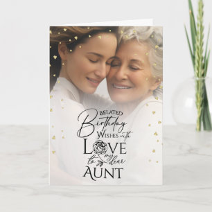 Minimal Photo Minimalist Belated Birthday Aunt Card