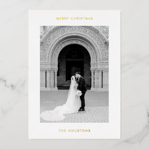Minimal Photo Modern Christmas Foil Holiday Card