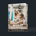 Minimal Photo Modern Christmas Holiday Card<br><div class="desc">Modern Christmas card featuring a simple and minimal design with "Merry Christmas" in a fun and bold typography over your favourite photo.  The inside has a second picture along with your personalised message in black and white.</div>