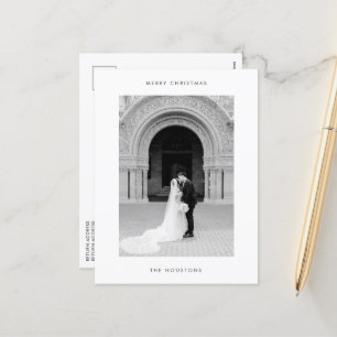 Minimal Photo Modern Christmas Holiday Postcard