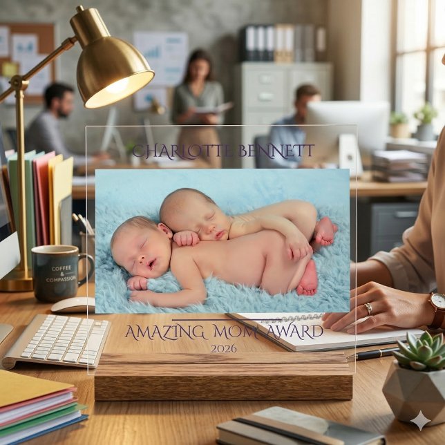 Minimal Photo Mother's Day New Mother Award Acrylic Sign (Creator Uploaded)