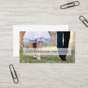 Minimal Photo Overlay Simple Text   Photographer Business Card