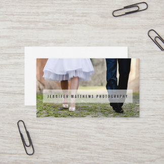 Minimal Photo Overlay Simple Text | Photographer Business Card