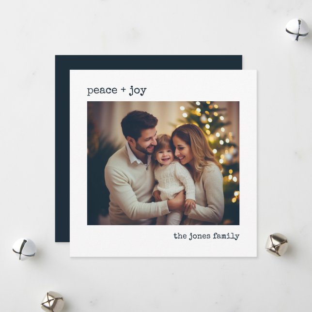 Minimal Photo Personalised Holiday Card (Front/Back In Situ)
