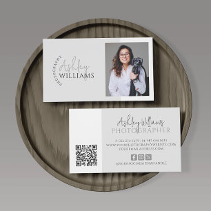 Minimal Photo Photography QR Code Business Card