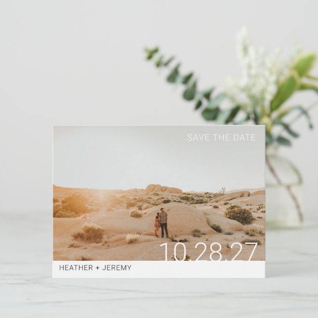 Minimal Photo Save The Date (Standing Front)