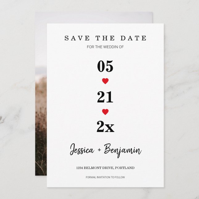 Minimal Photo Save the Date (Front/Back)