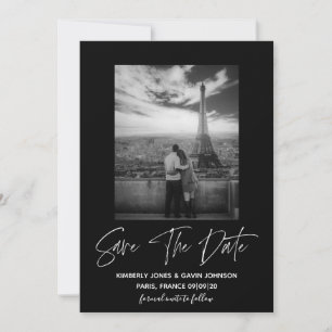 Minimal Photo Save the Date Black and White