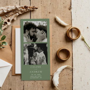 Minimal Photo Strip Magnetic Wedding Save The Date