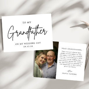 Minimal Photo To My Grandfather On My Wedding Day Thank You Card