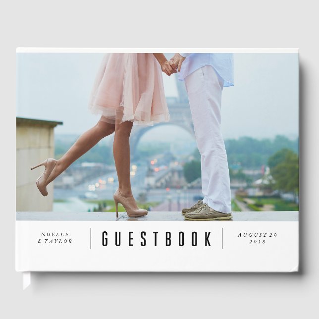 Minimal Photo Wedding Guest Book (Front)