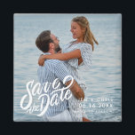 Minimal Photo Wedding Save the Date Magnet<br><div class="desc">Modern photo wedding save the date magnets in a minimal design. Customise with your photo,  names and wedding date.</div>