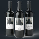 Minimal photo white black classic elegant save the wine label<br><div class="desc">For lovers like us</div>