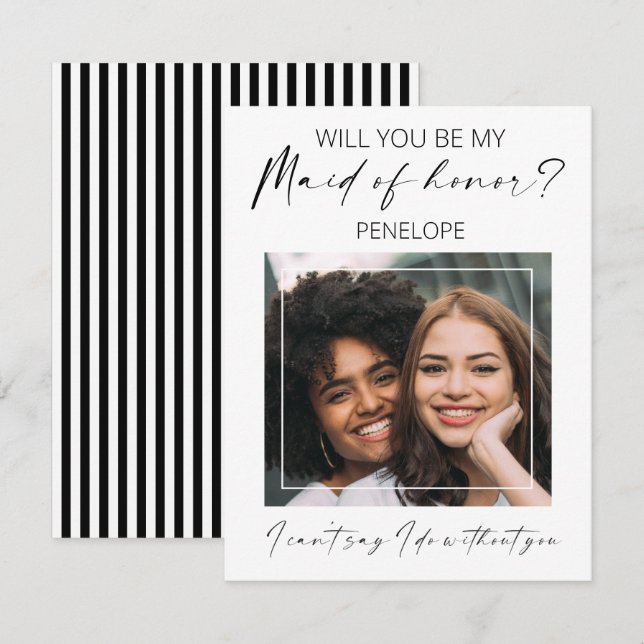 Minimal Photo | Will You Be My Maid Of Honour (Front/Back)