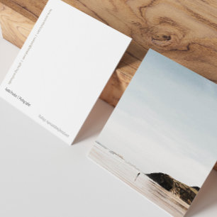minimal photographer modern square business cards