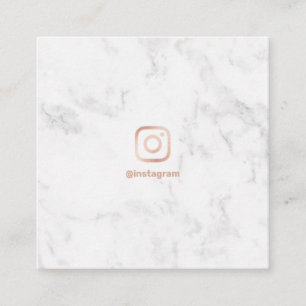 Minimal photography rose gold Instagram marble Calling Card