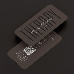 Minimal Physical Therapist Wellness Coach Espresso Business Card