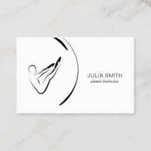 Minimal Pilates Instructor Pilates Poses Business Card