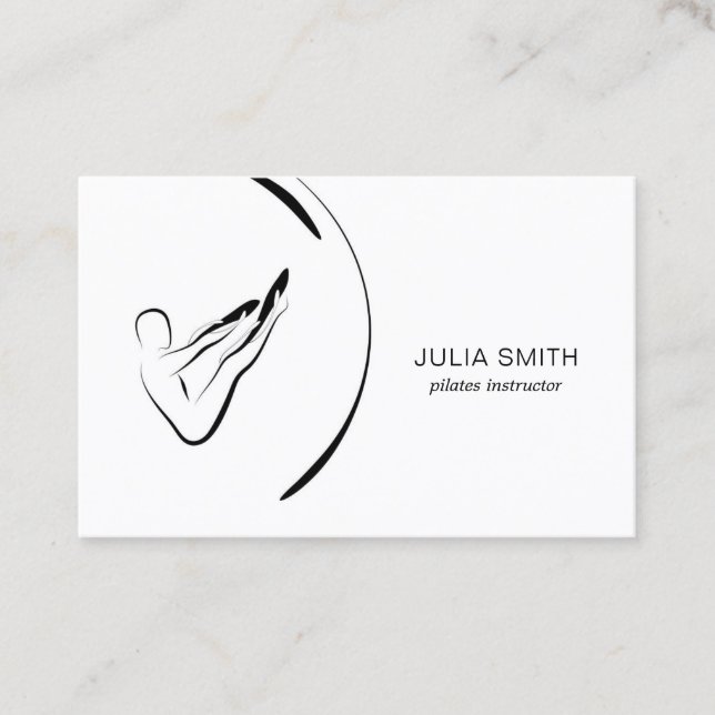 Minimal Pilates Instructor Pilates Poses Business Card (Front)