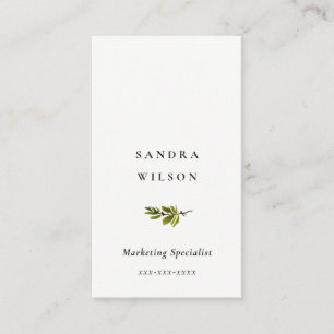 Minimal Pine Branch Foliage Stud Earring Display Business Card