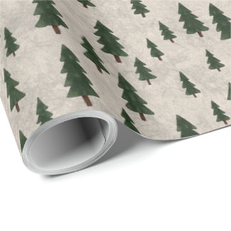 Minimal Pine Trees Pattern Wrapping Paper