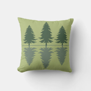 Minimal pine trees reflection forest cushion