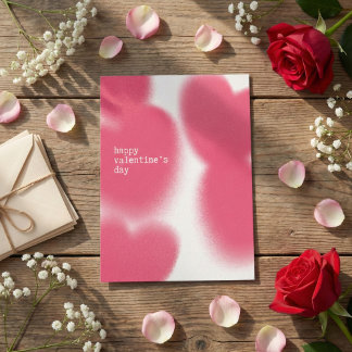 Minimal Pink Abstract Happy Valentine’s Day Postcard